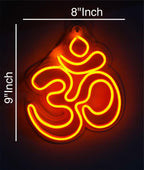 Orange LED Neon Wall Light - 8"x9" - Home Decor, Diwali Gift