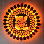 Small LED Mandala Wall Light - Handcrafted Decor for Home or Office (MDF)