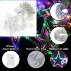 Multicolor LED Star Curtain Light (138 LEDs, 8 Modes, Corded, Plastic)