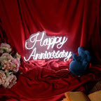 LED Anniversary Neon Light - 12" x 18" White - Wedding, Gifts, Wall Decor