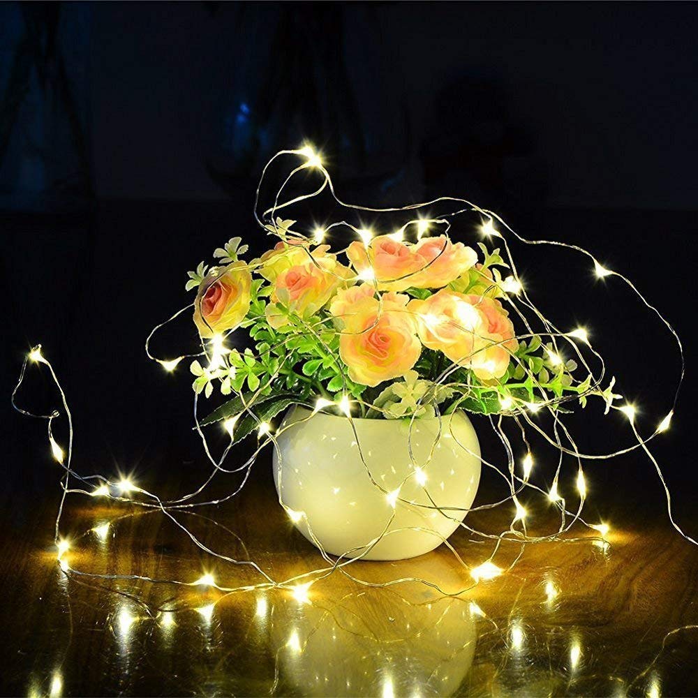 3M Waterproof Copper Wire Fairy Lights, Battery-Powered with 30 Warm White LEDs for Holidays & Decor (1 Pack)