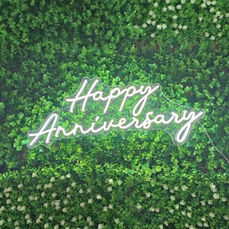 Anniversary Neon Sign | Custom Name | LED | Party Decor | Wedding Gift