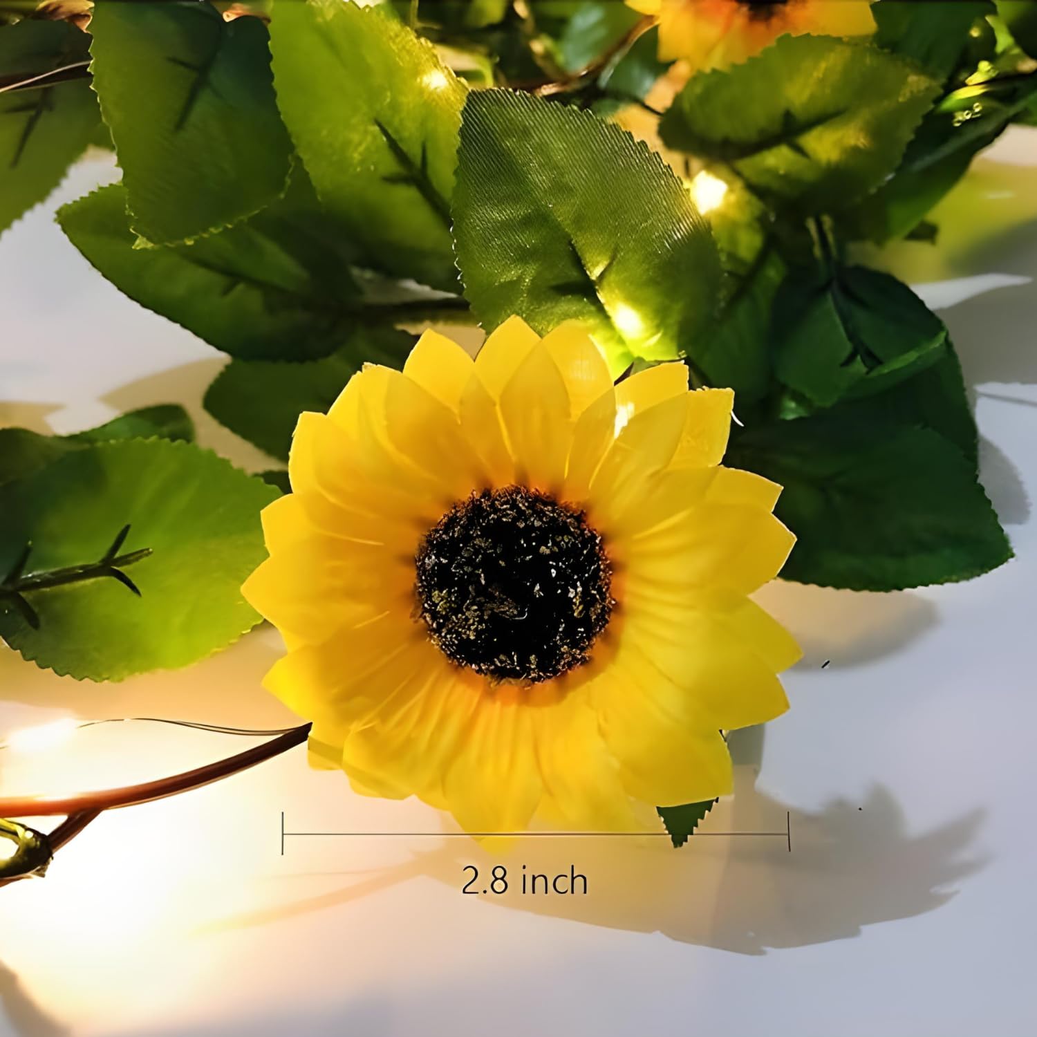 3M Waterproof Copper Wire Sunflower Fairy Lights, USB-Powered, 30 Warm White LEDs - Ideal for Holidays & Decor (Warm White)