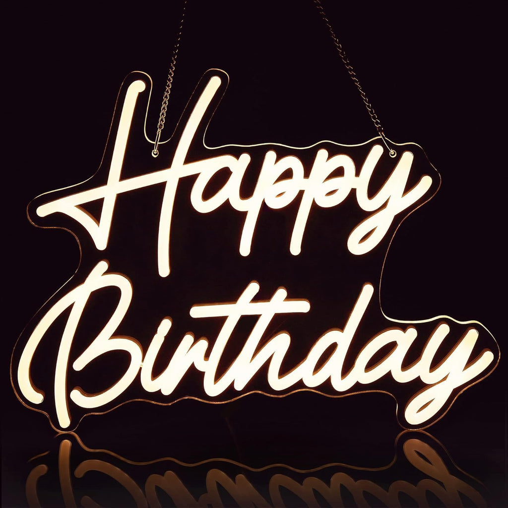 Dimmable Pink Birthday Neon Sign 18x12in LED Light Decoration