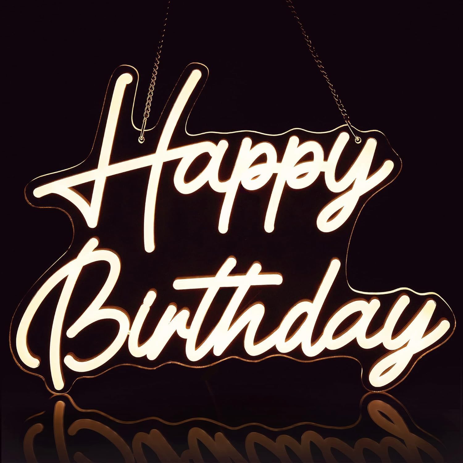 Dimmable Pink Birthday Neon Sign 18x12in LED Light Decoration