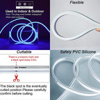 16.4ft Blue LED Neon Light Strip - Cuttable & Waterproof Rope for Indoor/Outdoor Decoration