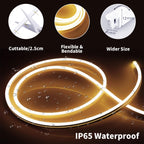 5m Waterproof LED Neon Strip Light - Customizable Name - Indoor/Outdoor/Gaming - Warm White