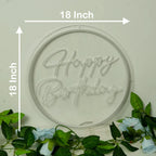 Cold White LED Happy Birthday Neon Sign - Party Decor for Kids Room, Living Room, Bar, Hotel
