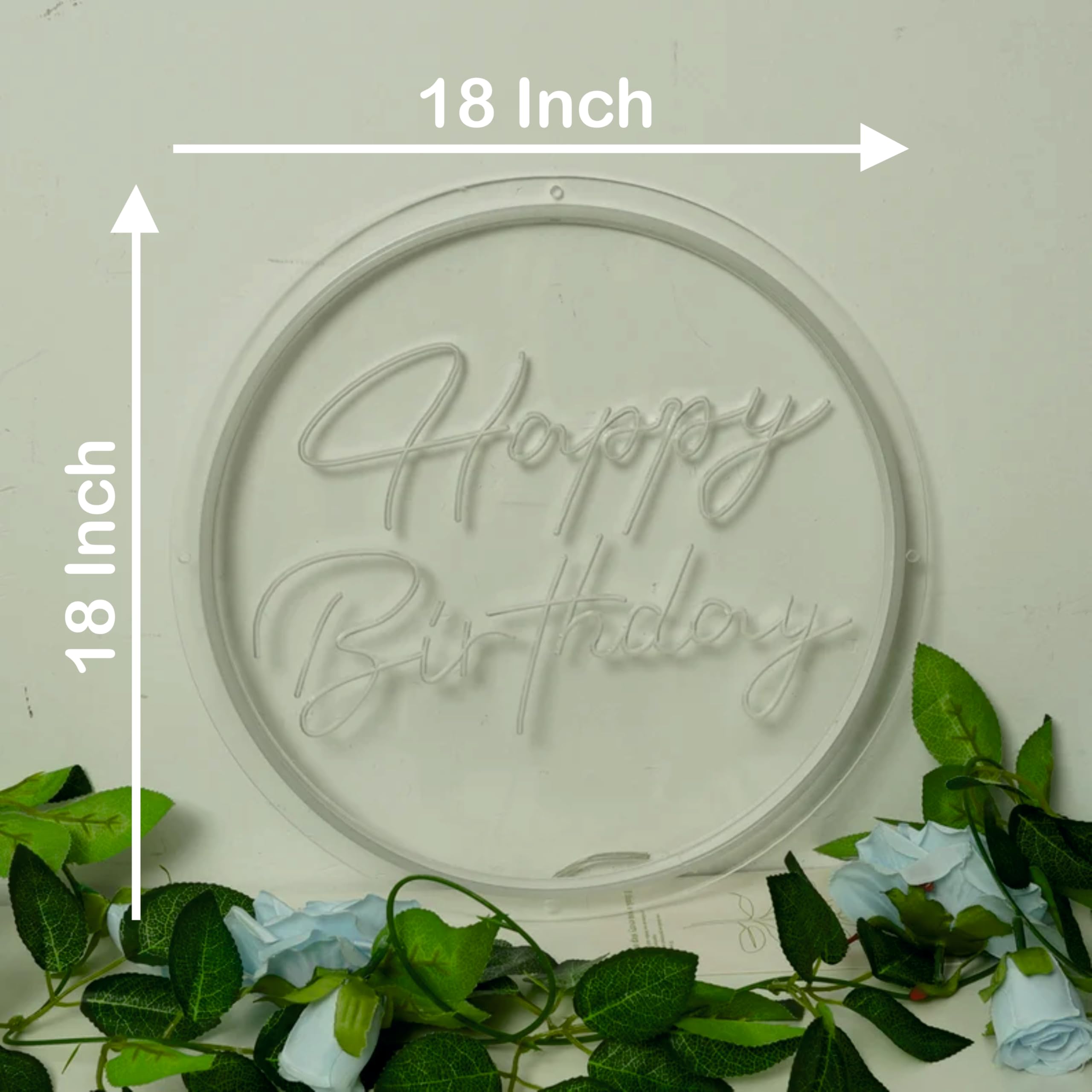 Cold White LED Happy Birthday Neon Sign - Party Decor for Kids Room, Living Room, Bar, Hotel