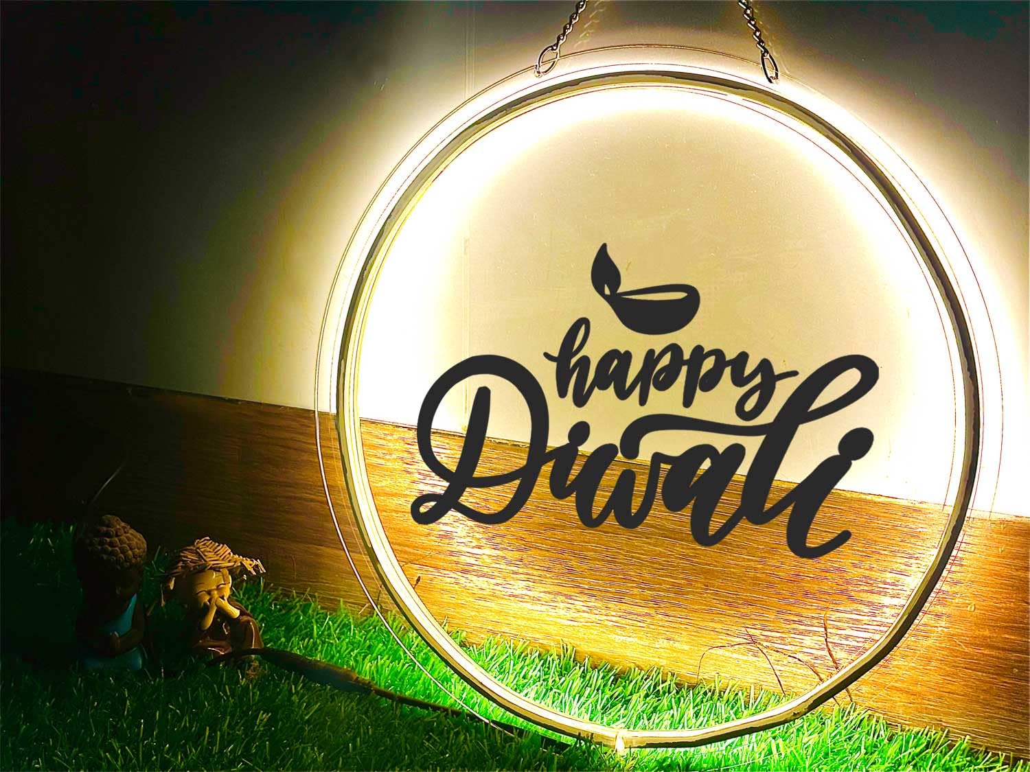 Festive Diwali LED Neon Ring Light (12x12 Inches)
