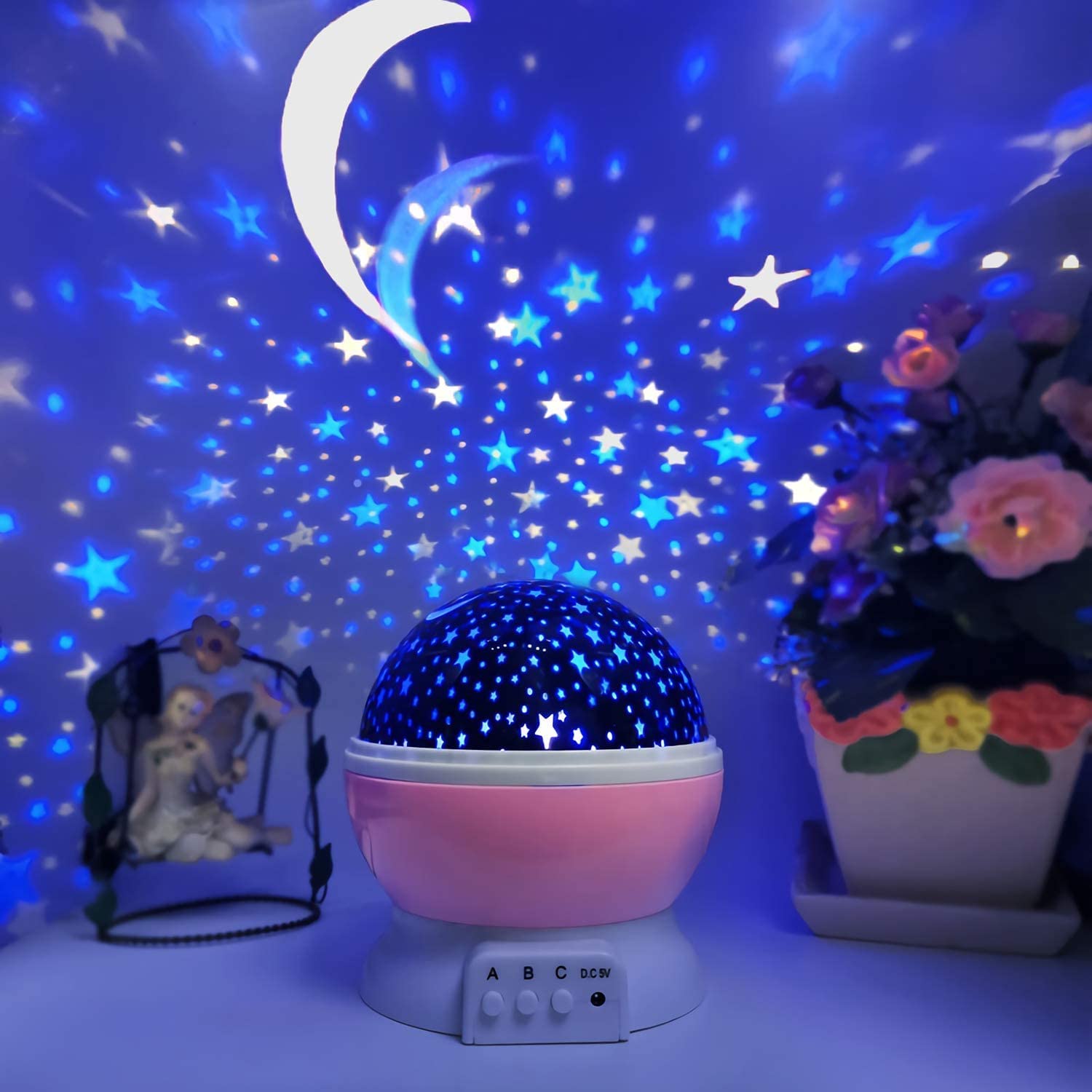 LED Galaxy Star Projector Night Light - USB Powered, Colorful Rotating Lamp for Bedroom, Kids, Home Decor - Assorted Colors