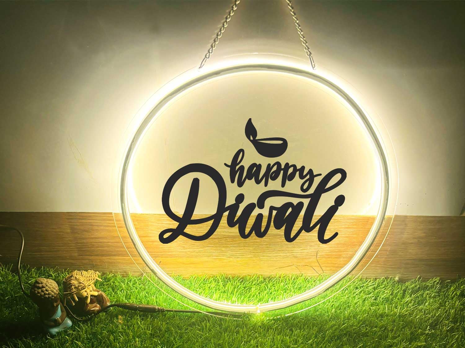 Festive Diwali LED Neon Ring Light (12x12 Inches)