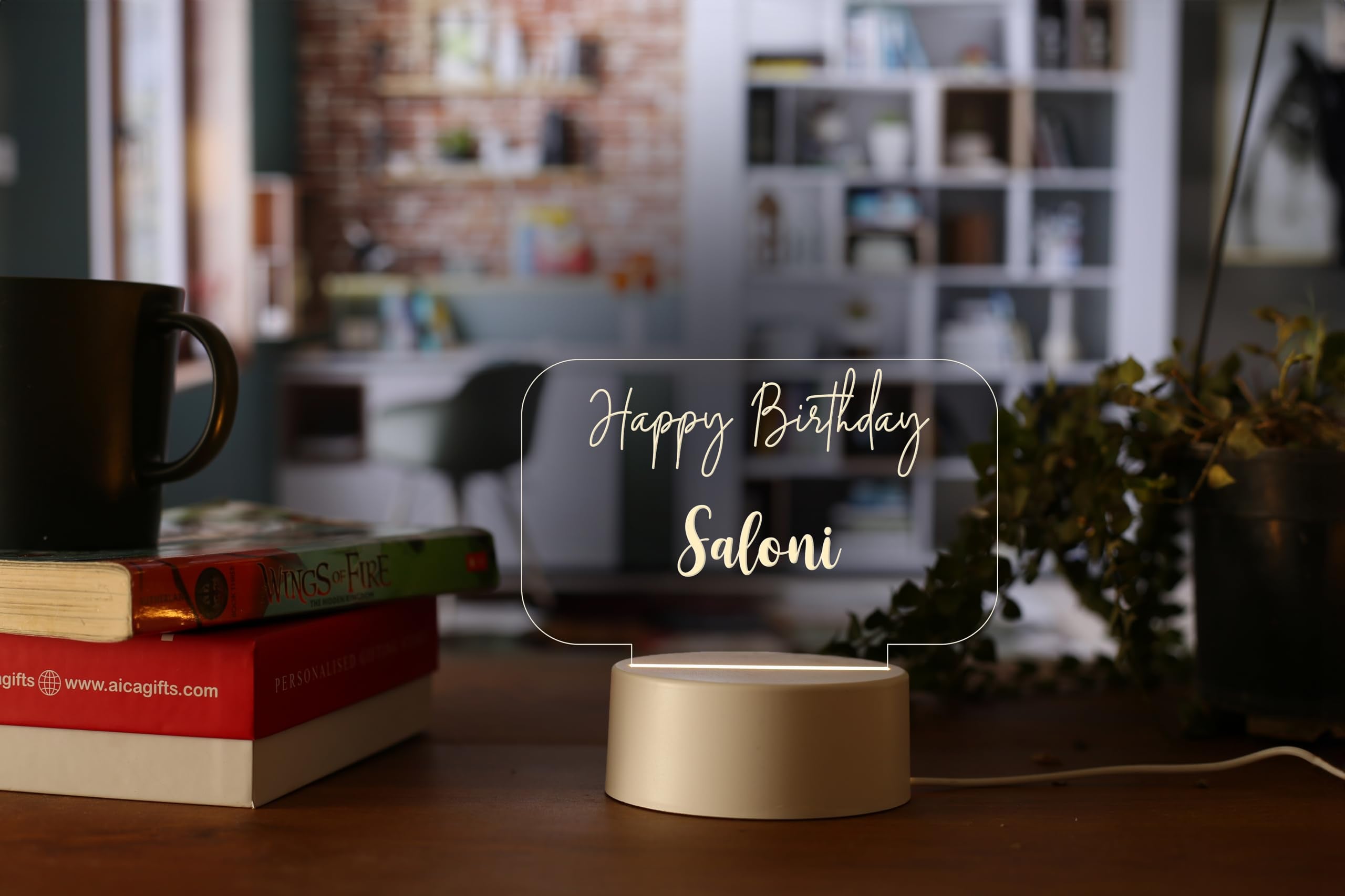 Custom LED Happy Birthday Acrylic Lamp | Personalized USB Night Light