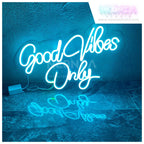 LED Love Neon Sign - Good Vibes Only, Blue