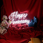 LED Anniversary Neon Light - 12" x 18" White - Wedding, Gifts, Wall Decor