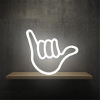 Finger Shape LED Neon Light - USB/Battery, Home Decor, Bedroom, Bar, Restaurant, Christmas, Birthday, Party, Gift - Wall Art Light - White
