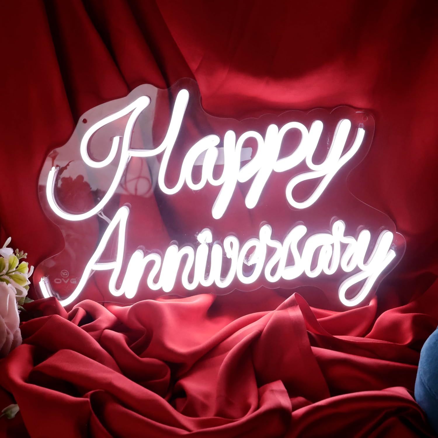 LED Anniversary Neon Light - 12" x 18" White - Wedding, Gifts, Wall Decor