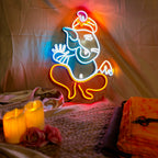 12x18in Ganesh LED Neon Light for Mandir, Home Decor & Gifts