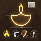 LED Neon Strip Lights - IP65 Waterproof, Warm White, Diwali Decoration, Indoor/Outdoor