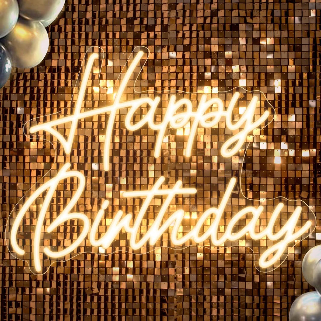 Dimmable Pink Birthday Neon Sign 18x12in LED Light Decoration