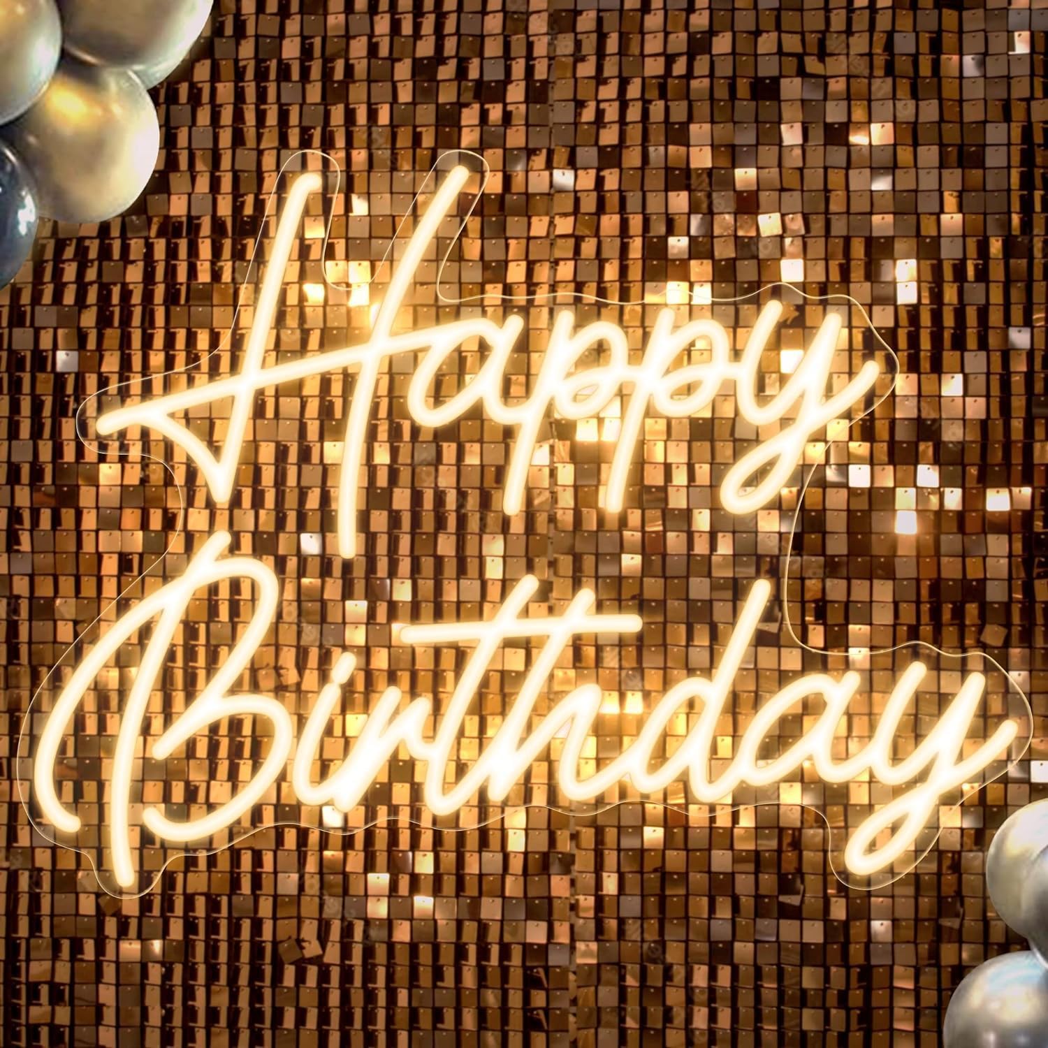 Dimmable Pink Birthday Neon Sign 18x12in LED Light Decoration