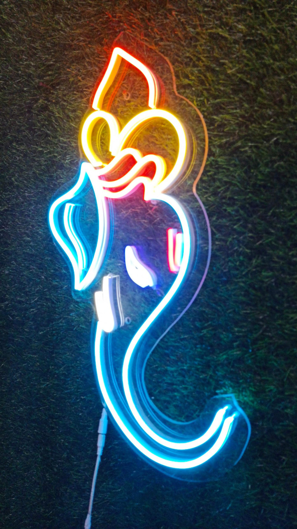 Colorful Ganesh Neon LED Sign – Wall Art for Mandir