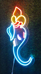 Colorful Ganesh Neon LED Sign – Wall Art for Mandir