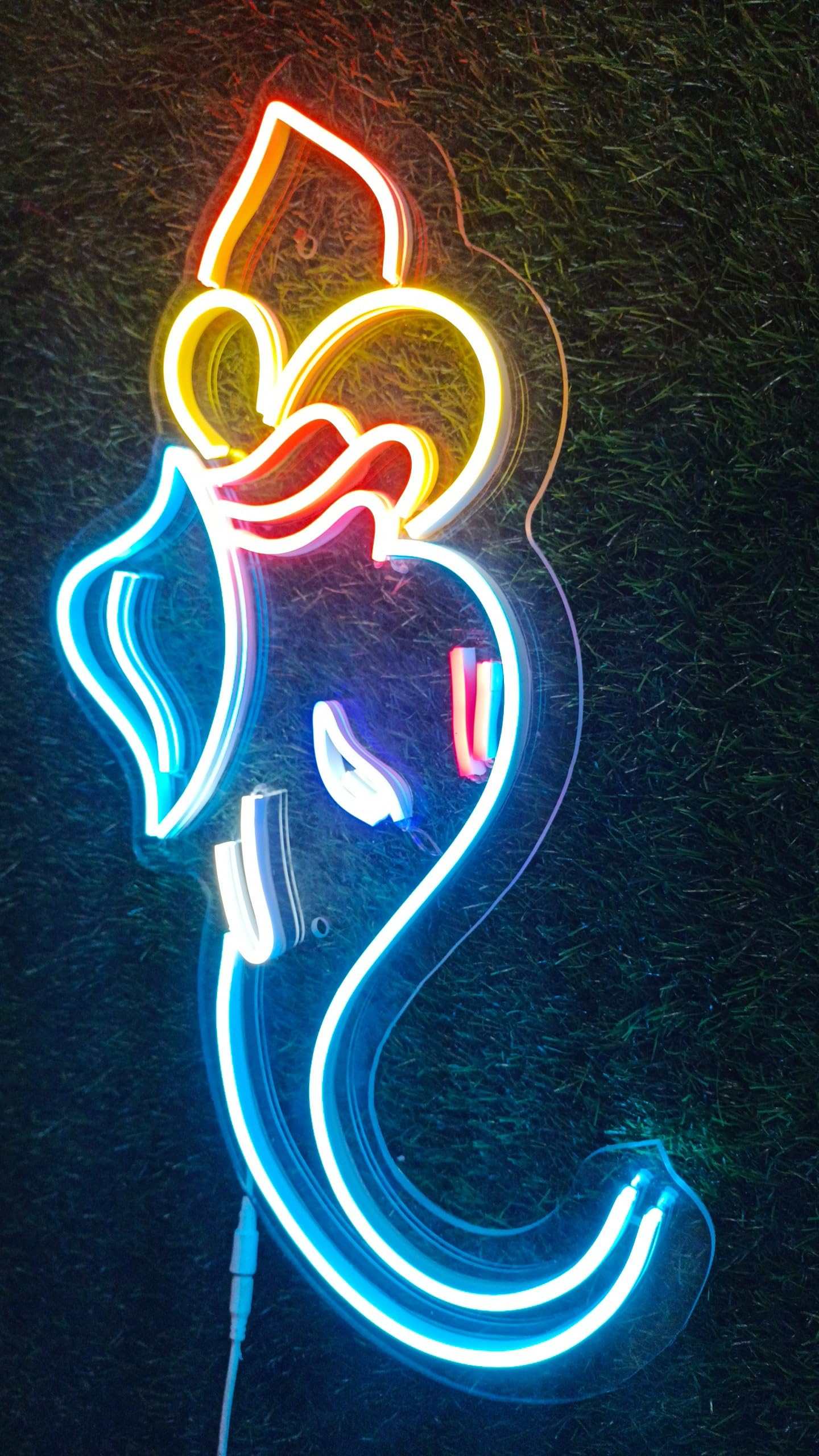 Colorful Ganesh Neon LED Sign – Wall Art for Mandir