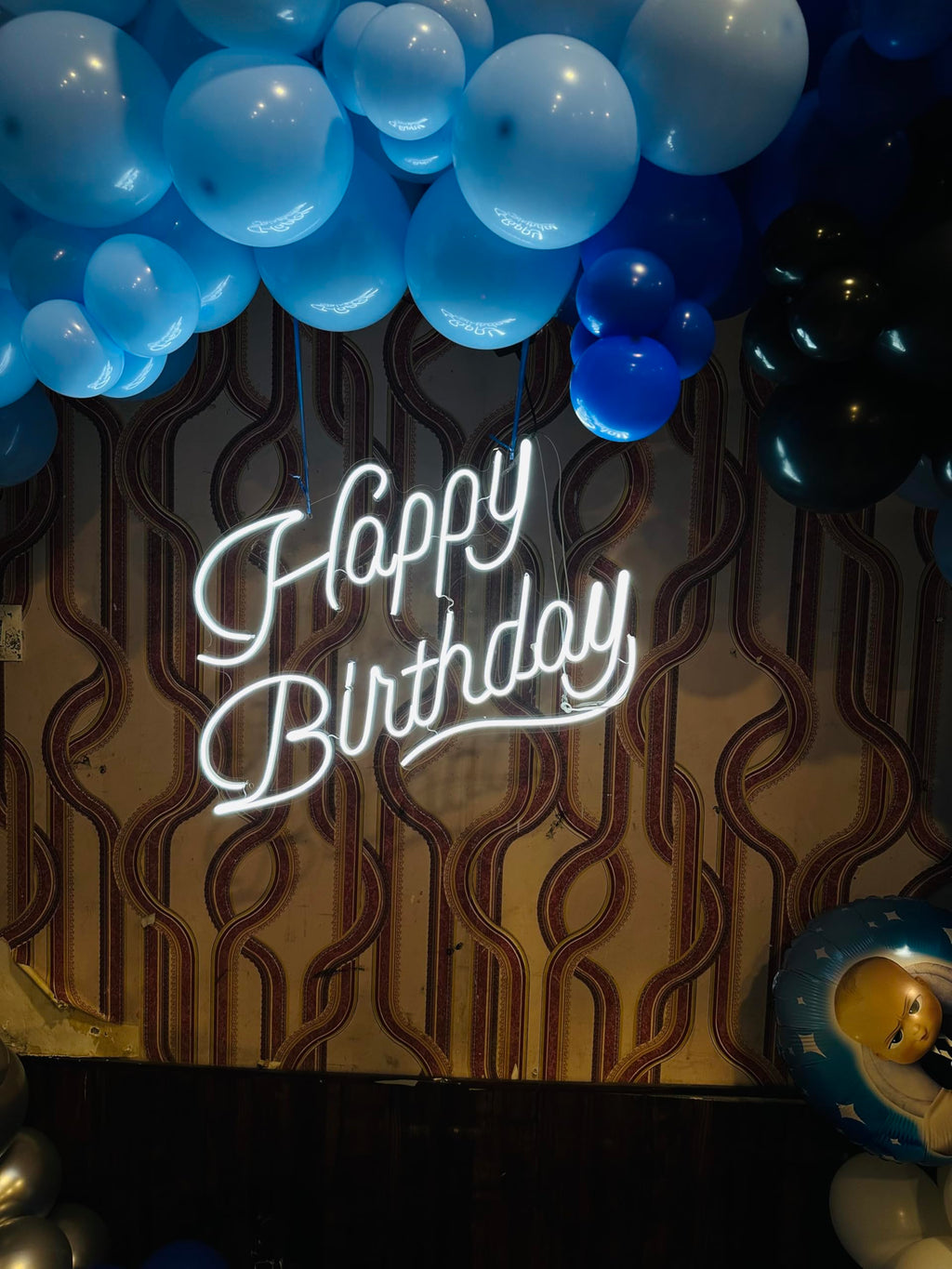 Large LED Neon Birthday Party Sign (38 x 56cm) Multicolor