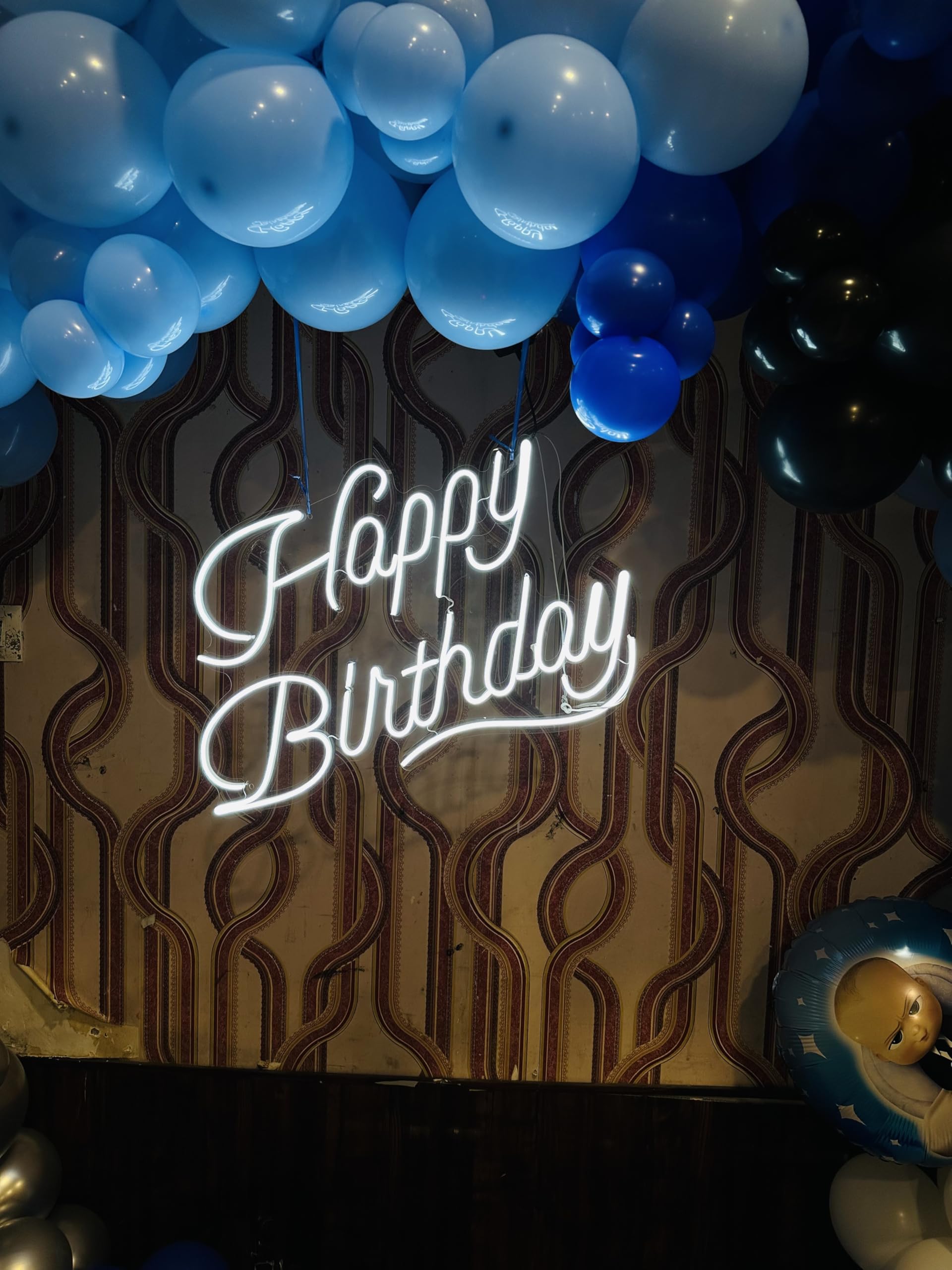 Large LED Neon Birthday Party Sign (38 x 56cm) Multicolor