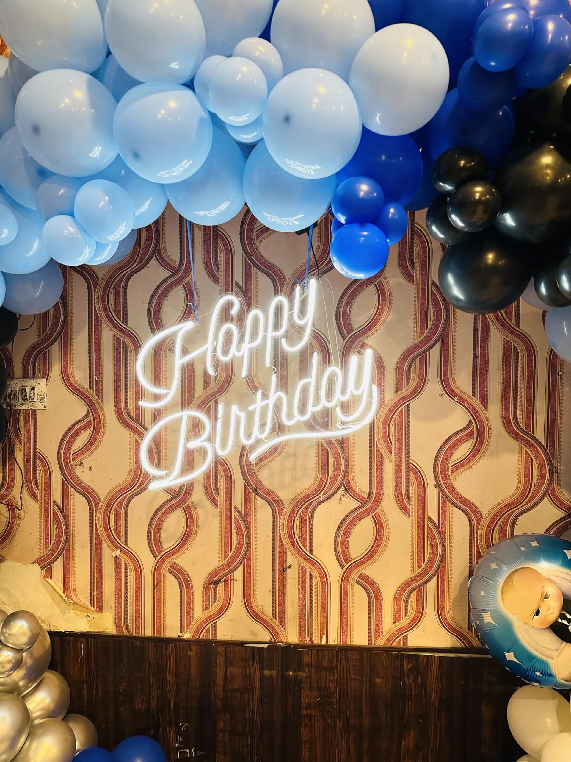 Large LED Neon Birthday Party Sign (38 x 56cm) Multicolor