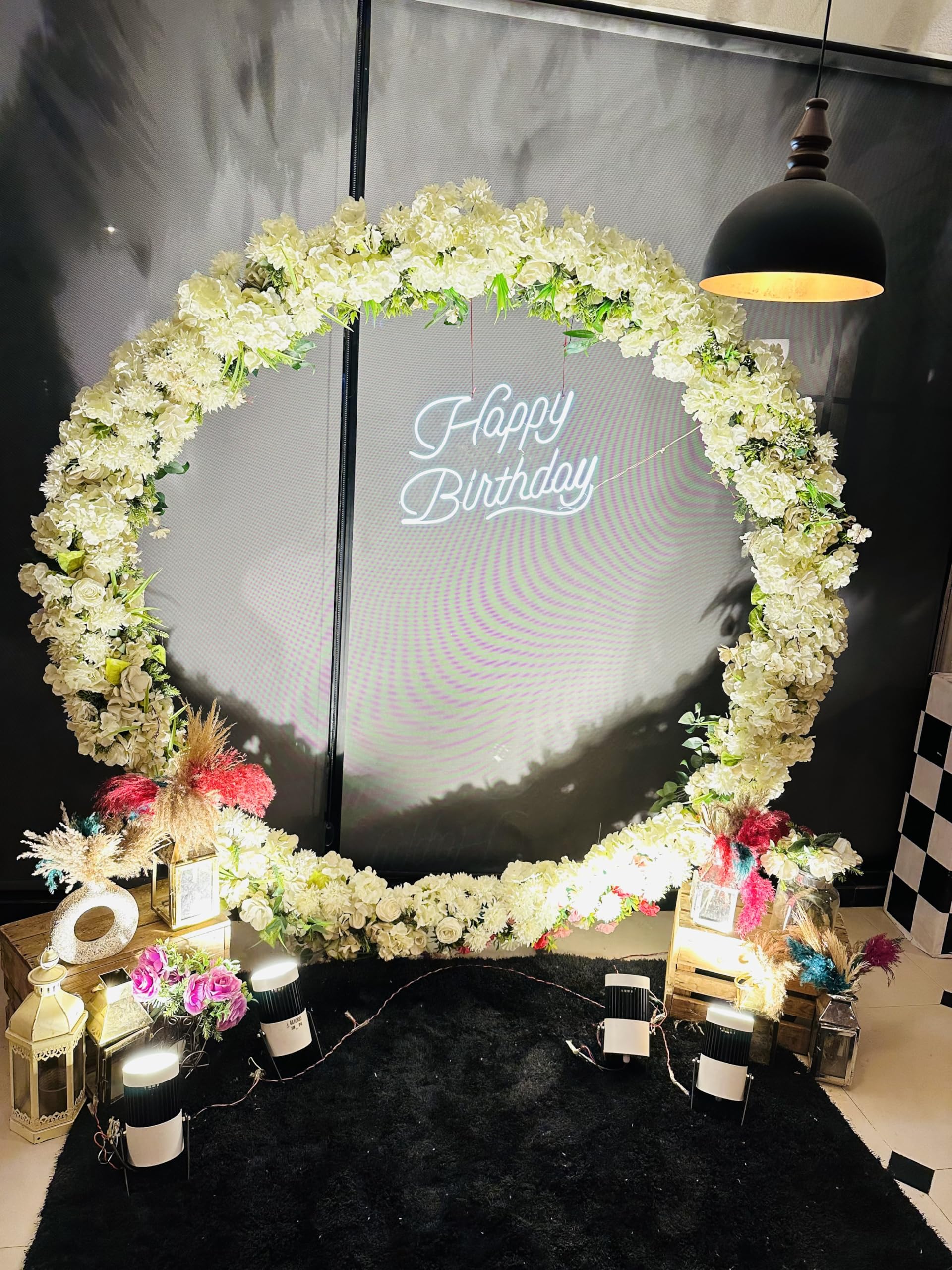 Large LED Neon Birthday Party Sign (38 x 56cm) Multicolor