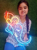 Colorful Ganesh Neon LED Sign – Wall Art for Mandir